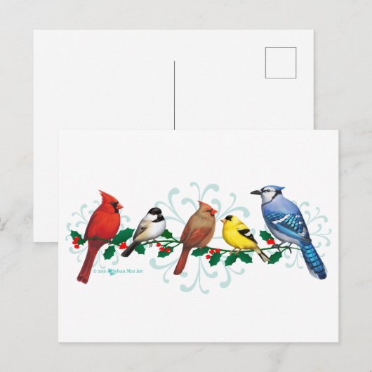 De Vogels van de vakantie Feestdagenkaart (Voorkant / Achterkant)