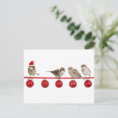 De vogelsmussen van Kerstmis Feestdagenkaart (Staand voorkant)