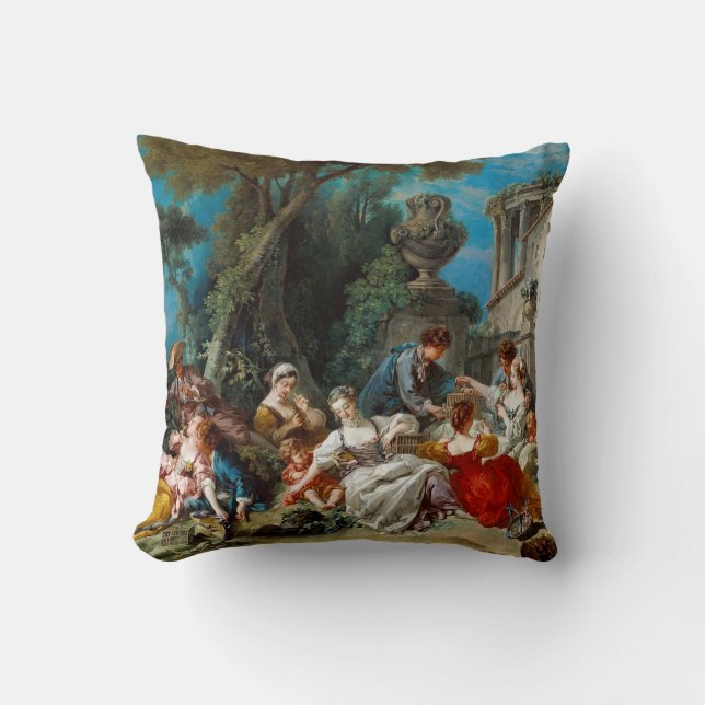De Vogelvangers door Francois Boucher Kussen (Voorkant)