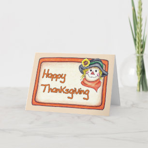 De Vogelverschrikker van de Thanksgiving Feestdagen Kaart