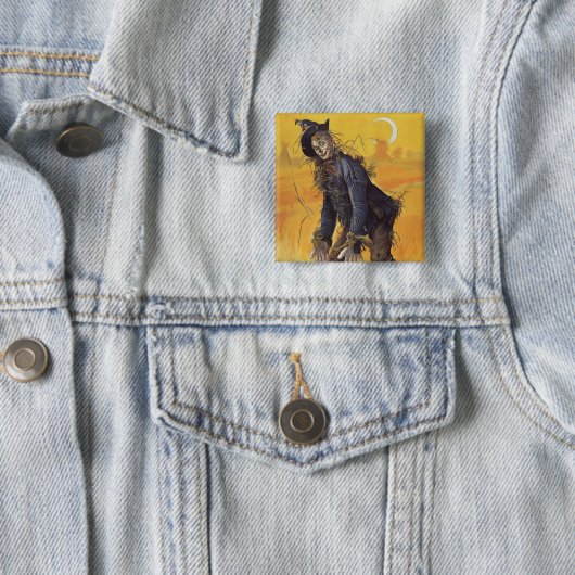 De vogelverschrikker van de tovenaar van Oz, spro Vierkante Button 5,1 Cm (In situ)