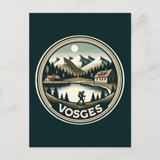 De Vogezen France Badge Briefkaart (Voorkant)