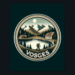 De Vogezen France Badge Poster<br><div class="desc">De Vogezen in een vectorkunststijl. De Vogezen zijn een middelgroot gebergte in het oosten van Frankrijk,  dicht bij de grens met Duitsland.</div>