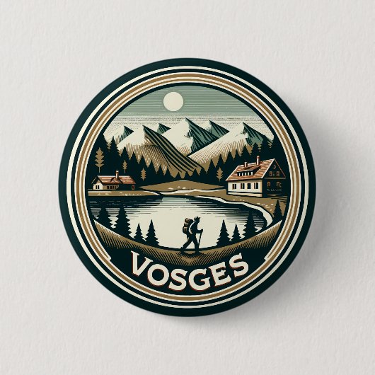 De Vogezen France Badge Ronde Button 5,7 Cm (Voorkant)