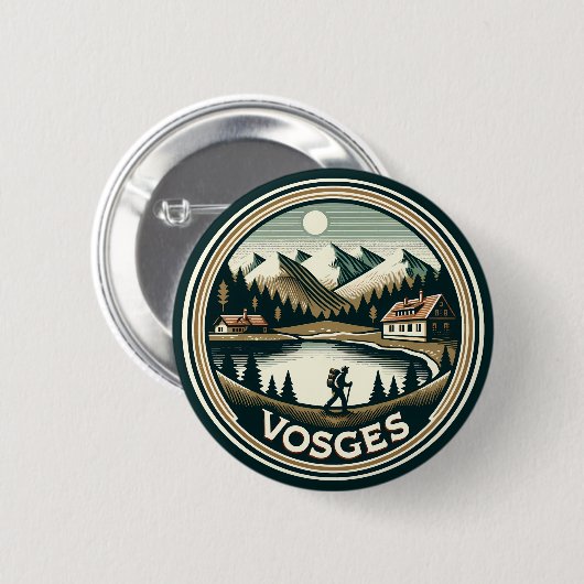 De Vogezen France Badge Ronde Button 5,7 Cm (Voorkant /achterkant)