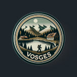 De Vogezen France Badge Ronde Button 5,7 Cm<br><div class="desc">De Vogezen in een vectorkunststijl. De Vogezen zijn een middelgroot gebergte in het oosten van Frankrijk,  dicht bij de grens met Duitsland.</div>
