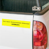 De volgende bedreigde soorten: alfabetisering bumpersticker (Op Truck)