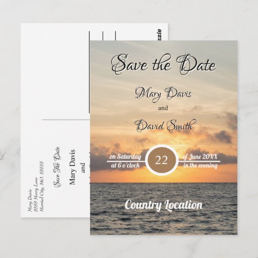 De volgende ochtend sparen de Datum Briefkaart (Voorkant / Achterkant)