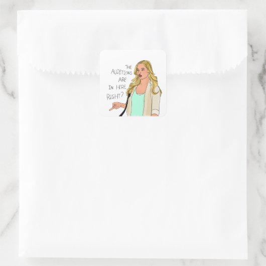 De volgende stap De audities zijn hier toch? Vierkante Sticker (Tas)