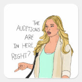 De volgende stap De audities zijn hier toch? Vierkante Sticker (Voorkant)