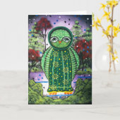 De VOLKS Capricieuze Nigh Uil van de KUNST BIJ Kaart (Gele Bloem)