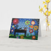 De VOLKS Kat van de KUNST met Houding BIJ Lori- Kaart (Gele Bloem)