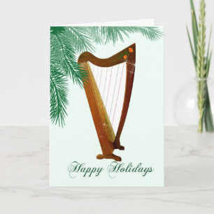 De volks Kerstkaart van de Harp Feestdagen Kaart