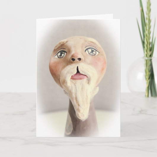 De volks Kerstkaart van de Kerstman van de Kunst Feestdagen Kaart (Voorkant)