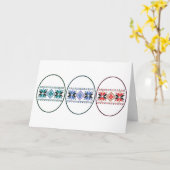 De volks Paaseieren van het Ontwerp Kaart (Gele Bloem)