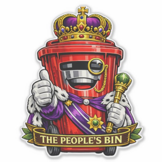 De Volkskruk - Waterdichte Sticker voor de Afvalba (Voorkant)