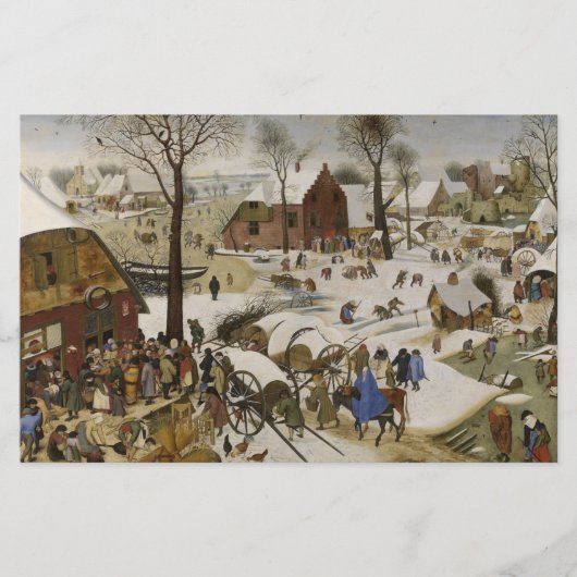 De volkstelling in Bethlehem (door Pieter Bruegel) Briefpapier (Voorkant)