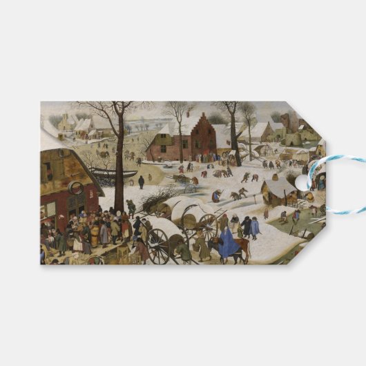 De volkstelling in Bethlehem (door Pieter Bruegel) Cadeaulabel (Voorkant (Horizontaal))