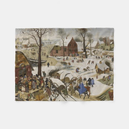 De volkstelling in Bethlehem (door Pieter Bruegel) Fleece Deken (Voorkant (Horizontaal))