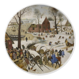 De volkstelling in Bethlehem (door Pieter Bruegel) Keramische Knop