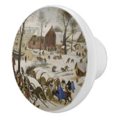 De volkstelling in Bethlehem (door Pieter Bruegel) Keramische Knop (Rechts)