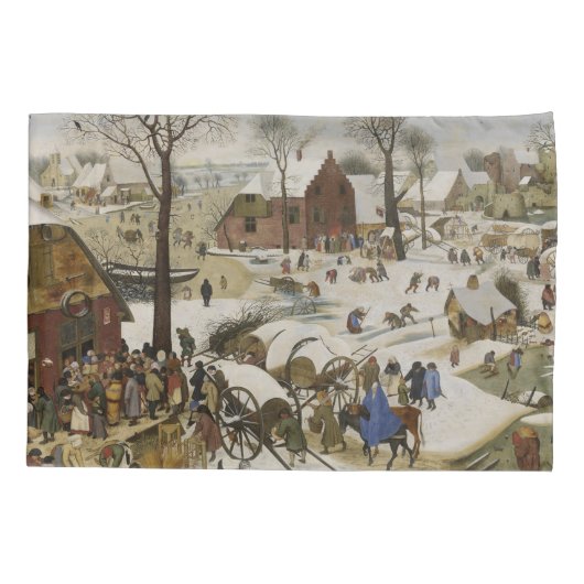 De volkstelling in Bethlehem (door Pieter Bruegel) Kussensloop (Achterkant)