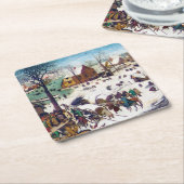 De volkstelling in Bethlehem, Pieter Bruegel Kartonnen Onderzetters (Schuin)