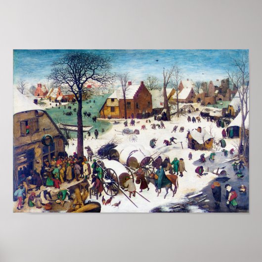De volkstelling in Bethlehem, Pieter Bruegel Poster (Voorkant)
