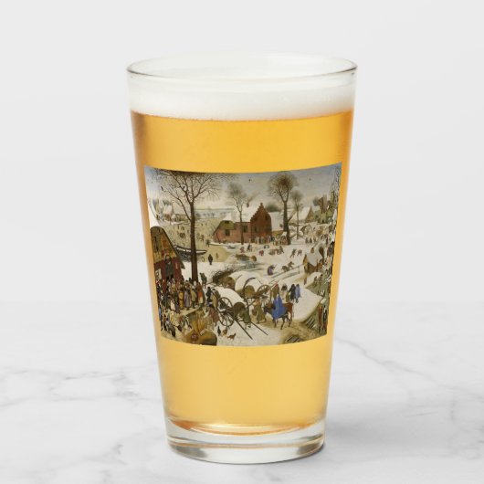 De volkstelling te Bethlehem (door Pieter Bruegel) Glas (Voorkant gevuld)