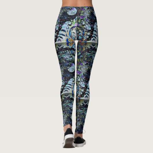 De volle Moon Owl Night Pattered Leggings (Achterkant)