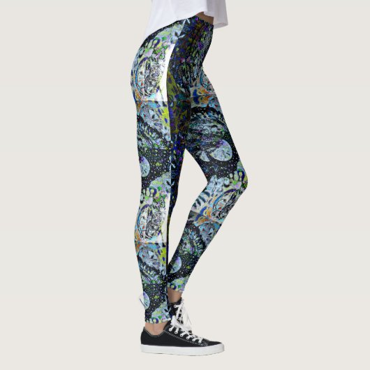 De volle Moon Owl Night Pattered Leggings (Rechts)