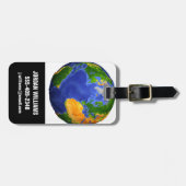 De volledige aarde toont topografische gegevens. bagagelabel (Voorkant horizontaal)