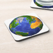 De volledige aarde toont topografische gegevens. bier onderzetter (Linkerzijde)