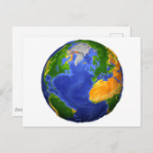 De volledige aarde toont topografische gegevens. briefkaart (Voorkant / Achterkant)