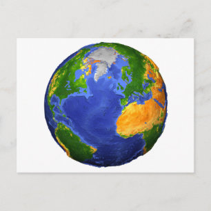 De volledige aarde toont topografische gegevens. briefkaart