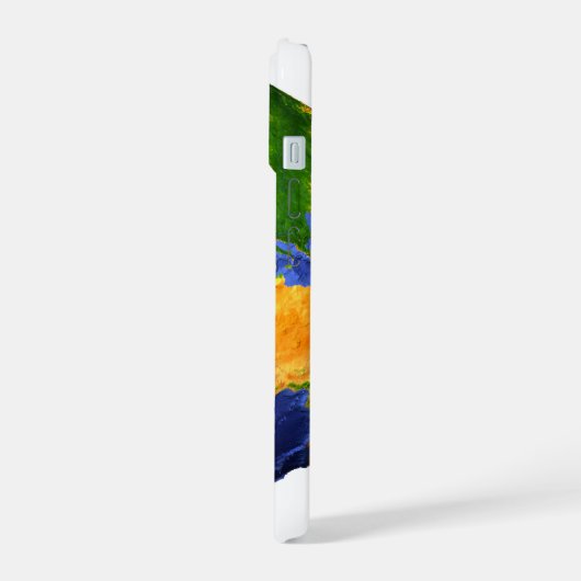 De volledige aarde toont topografische gegevens. iPhone 15 case (Linkerkant)