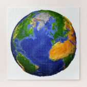 De volledige aarde toont topografische gegevens. legpuzzel (Verticaal)