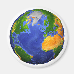 De volledige aarde toont topografische gegevens. magneet