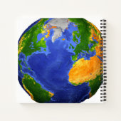 De volledige aarde toont topografische gegevens. notitieboek (Achterkant)