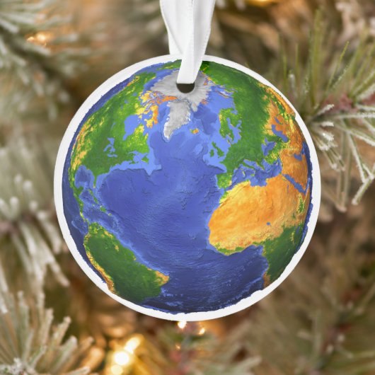 De volledige aarde toont topografische gegevens. ornament (Boom)