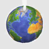 De volledige aarde toont topografische gegevens. ornament (achterkant)