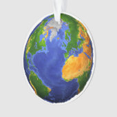 De volledige aarde toont topografische gegevens. ornament (voorkant)