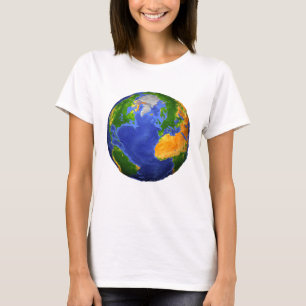 De volledige aarde toont topografische gegevens. t-shirt
