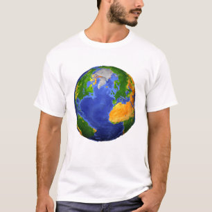 De volledige aarde toont topografische gegevens. t-shirt