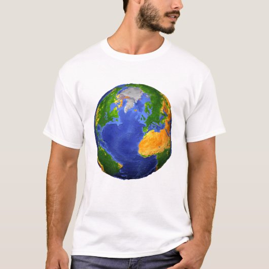 De volledige aarde toont topografische gegevens. t-shirt (Voorkant)