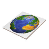 De volledige aarde toont topografische gegevens. tegeltje (Zijkant)