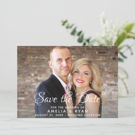 De Volledige Foto van het Manuscript van Elegant s Save The Date (Staand voorkant)