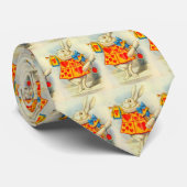 De volledige kleur van het witte konijn stropdas (Opgerold)