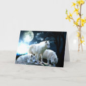 De volledige Maan van de Wolf Kaart (Gele Bloem)