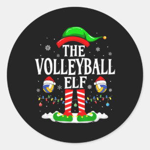 De Volleybal Elf Grappig Matching Xmas Volleybal Ronde Sticker